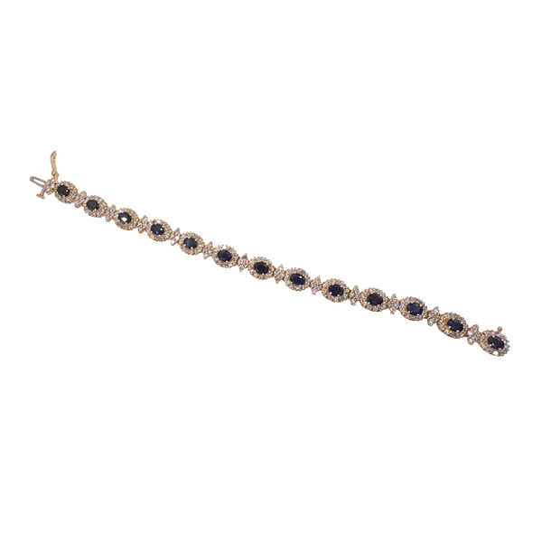 10ct Sapphire and 2ctw Diamond Bracelet- 14k Yellow Gold Image 2 Lumina Gem Wilmington, NC