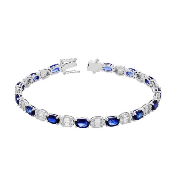 Allison-Kaufman Sapphire and Diamond Bracelet-14k White Gold Lumina Gem Wilmington, NC