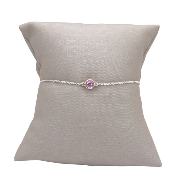 Tiffany & Co. Elsa Peretti Sterling Silver Pink Sapphire Station Bracelet Lumina Gem Wilmington, NC