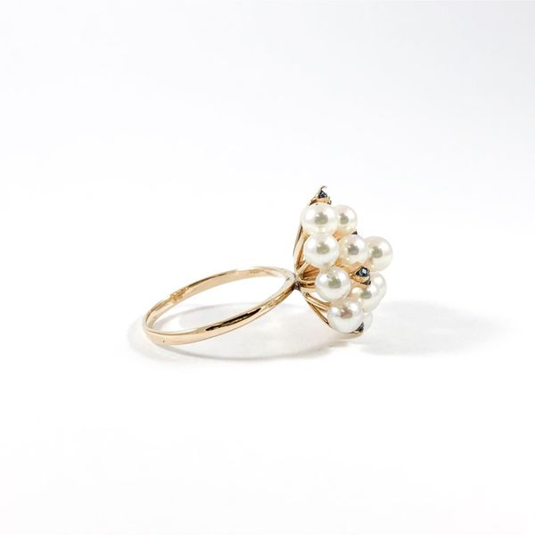 Akoya Pearl and Sapphire Ring Image 2 Lumina Gem Wilmington, NC
