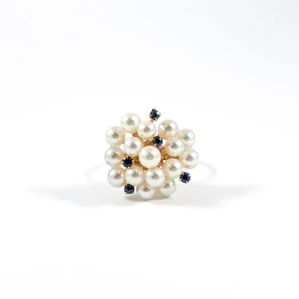 Akoya Pearl and Sapphire Ring Lumina Gem Wilmington, NC