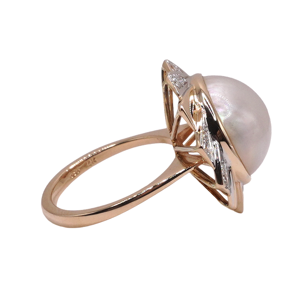 Mabe Pearl and Diamond Ring- 14k Yellow Gold Image 2 Lumina Gem Wilmington, NC