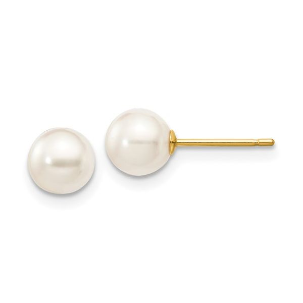 5-6mm Akoya Pearl Studs- 14k Yellow Gold Lumina Gem Wilmington, NC