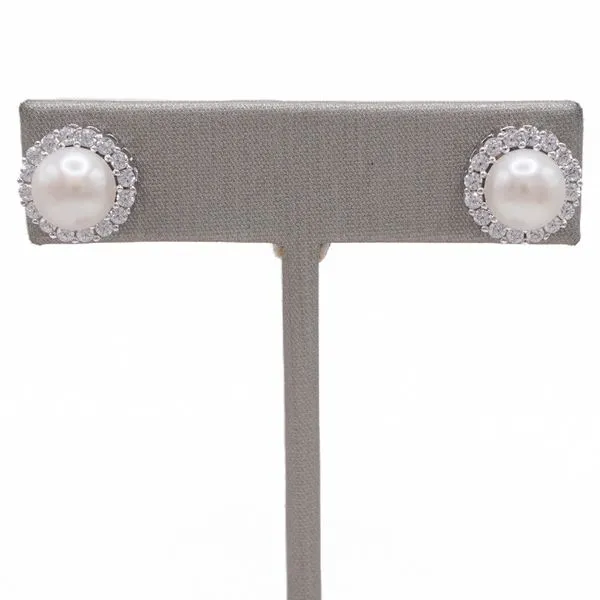 Freshwater Pearl and CZ Studs Lumina Gem Wilmington, NC