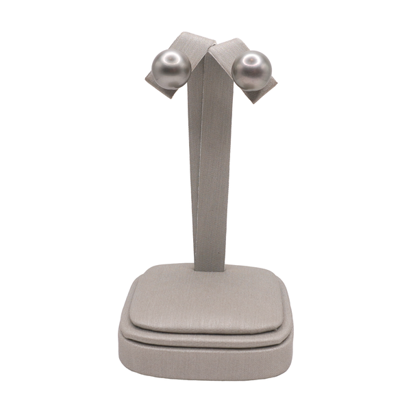 12.4-12.5mm Tahitian Pearl Studs- 14k White Gold Lumina Gem Wilmington, NC