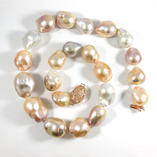 Pink and White Baroque Freshwater Pearl Strand Image 2 Lumina Gem Wilmington, NC
