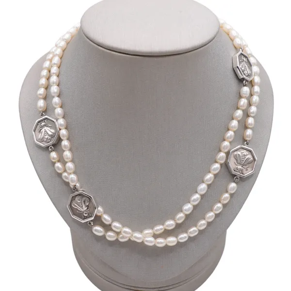 Slane Pearl Bee Station Necklace - 32