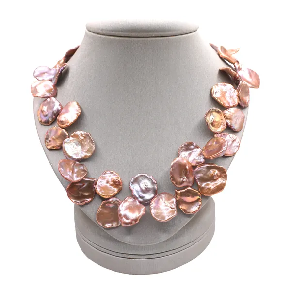 Brown Keshi Pearl Necklace with 14k Yelow Gold Clasp Lumina Gem Wilmington, NC