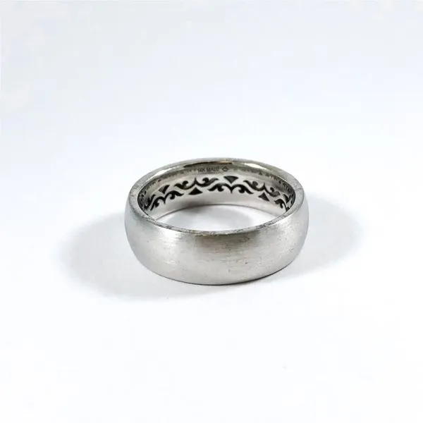 White Gold Brushed Wedding Band Image 2 Lumina Gem Wilmington, NC