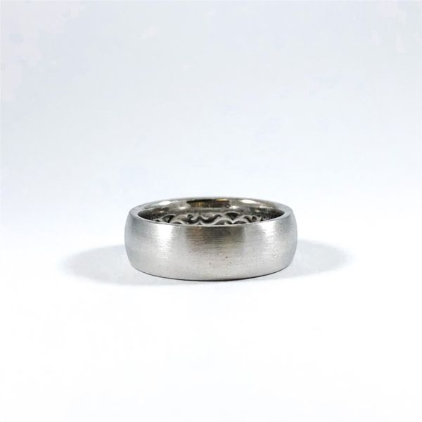 White Gold Brushed Wedding Band Lumina Gem Wilmington, NC