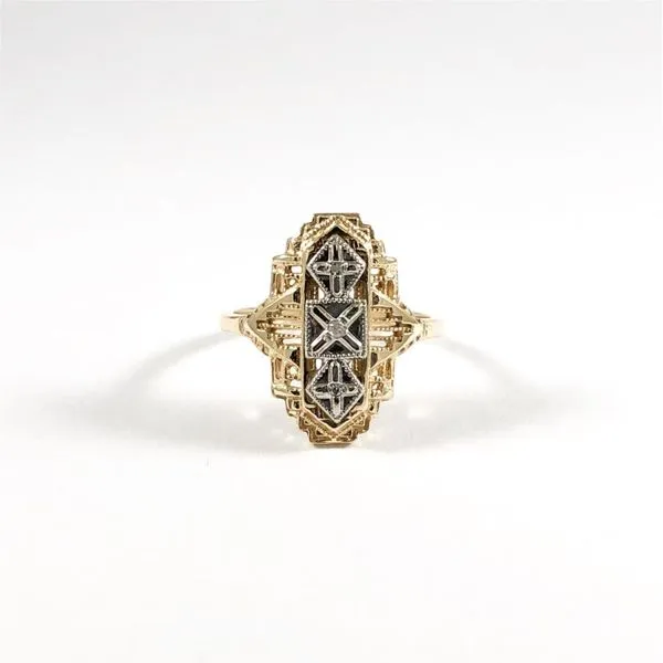 Two Tone Gold Ring with Diamond Accents Lumina Gem Wilmington, NC