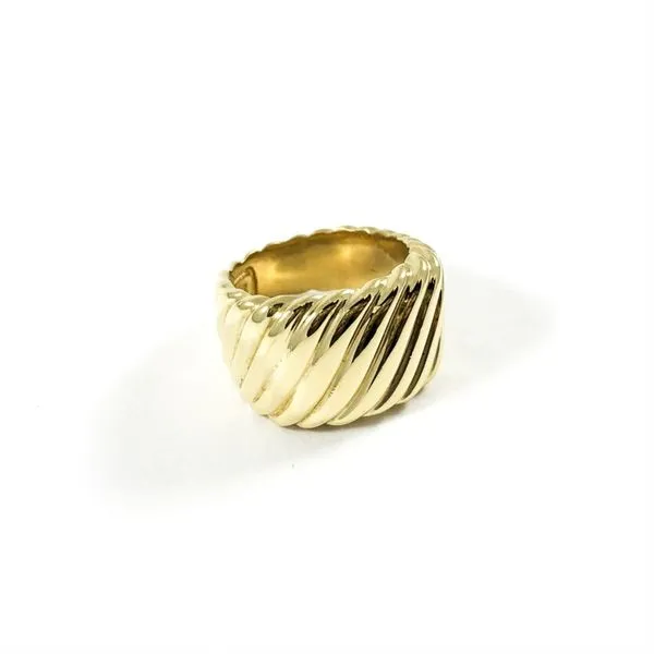 David Yurman Wide Yellow Gold Cable Ring Image 2 Lumina Gem Wilmington, NC