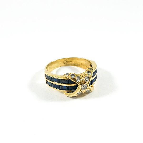 Tiffany & Co. Diamond and Sapphire Ring - Yellow Gold Image 2 Lumina Gem Wilmington, NC
