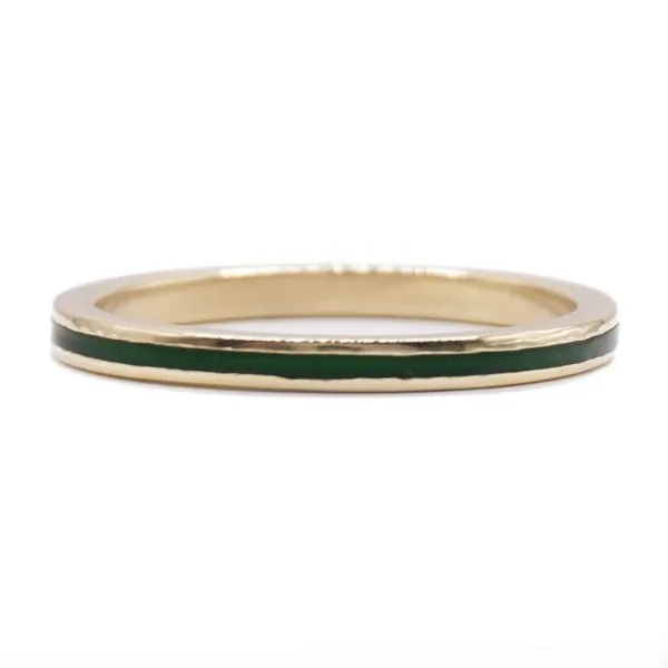 Green Enamel Band in 18k Yellow Gold Lumina Gem Wilmington, NC