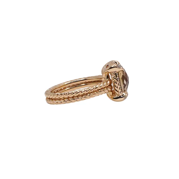 David Yurman Citrine Ring with Diamond Halo- 18k Yellow Gold Image 2 Lumina Gem Hampstead, NC