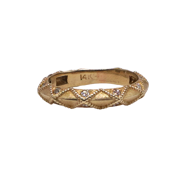 Raymond Mazza 14k Green Gold and Diamond Ring Lumina Gem Wilmington, NC