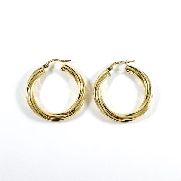 18k Yellow Gold Twisted Hoops Image 2 Lumina Gem Wilmington, NC