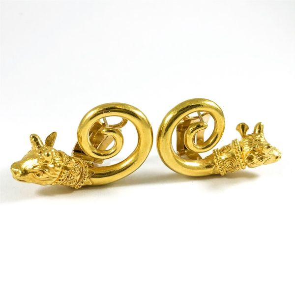 22k Gold Bull Earrings Image 2 Lumina Gem Wilmington, NC