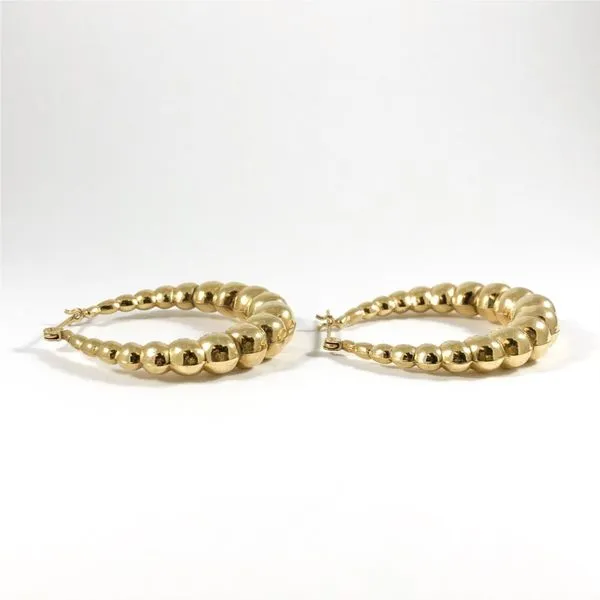 Textured Yellow Gold Hoops Image 3 Lumina Gem Wilmington, NC