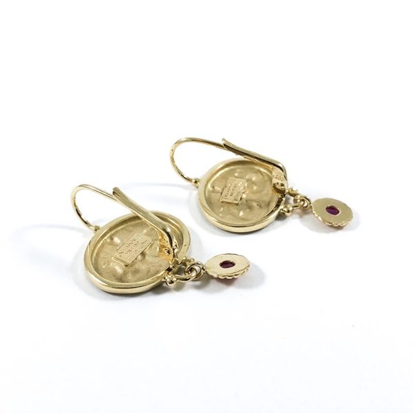 Yellow Gold and Ruby Earrings Image 2 Lumina Gem Wilmington, NC