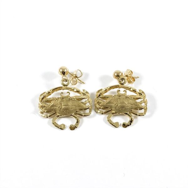 Yellow Gold Crab Earrings Lumina Gem Wilmington, NC