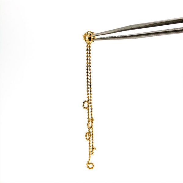 Yellow Gold Bead Chain Dangle Earrings Image 2 Lumina Gem Wilmington, NC