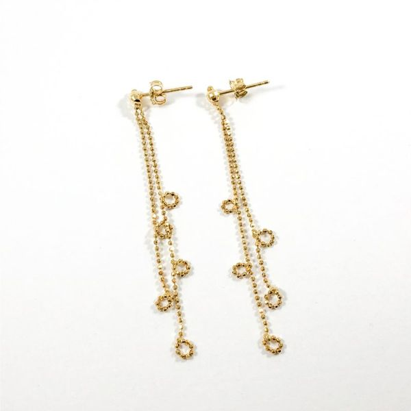 Yellow Gold Bead Chain Dangle Earrings Lumina Gem Wilmington, NC