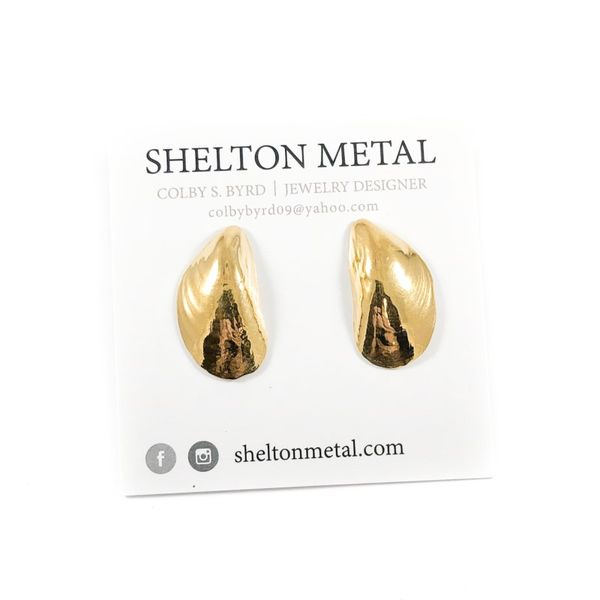 Shelton Metal Gold Vermeil Tiny Mussel Shell Earrings Lumina Gem Wilmington, NC