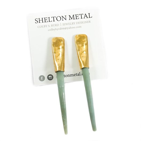 Shelton Metal Caspian Sea Earrings Lumina Gem Wilmington, NC