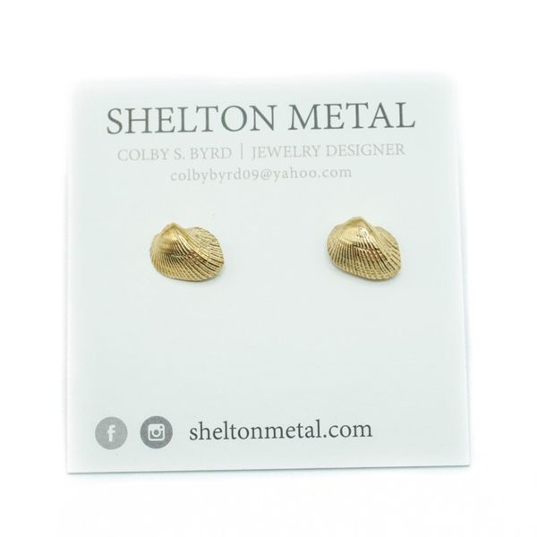Shelton Metal Eleanor Shell Studs - Gold Vermeil Lumina Gem Wilmington, NC