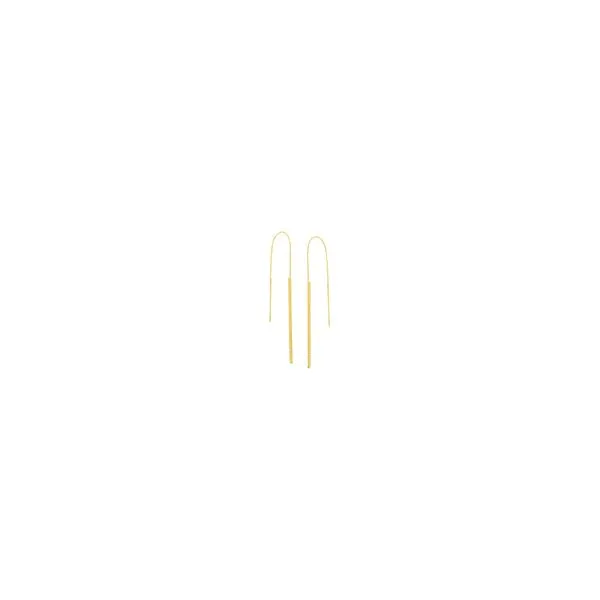 14k Yellow Gold Bar Threader Earrings Lumina Gem Wilmington, NC