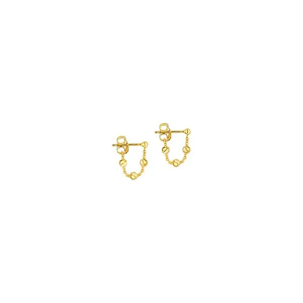 14k Yellow Gold Beaded Dangle Earrings Lumina Gem Wilmington, NC
