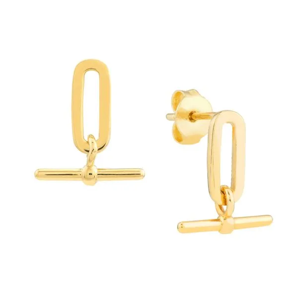 Bar and Paperclip Studs- 14k Yellow Gold Lumina Gem Wilmington, NC