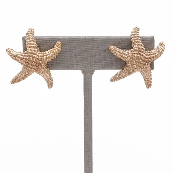 14k Yellow Gold Starfish Earrings Lumina Gem Wilmington, NC