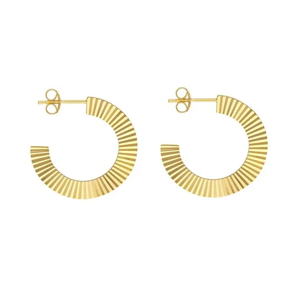 Midas Radiant Design Circle Hoops- 14k Yellow Gold Lumina Gem Hampstead, NC