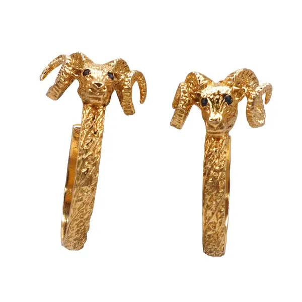 14k Yellow Gold Ram Hoops Image 2 Lumina Gem Hampstead, NC
