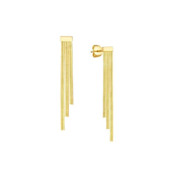 Midas Triple Snake Chain Dangle Earrings- 14k Yellow Gold Lumina Gem Wilmington, NC