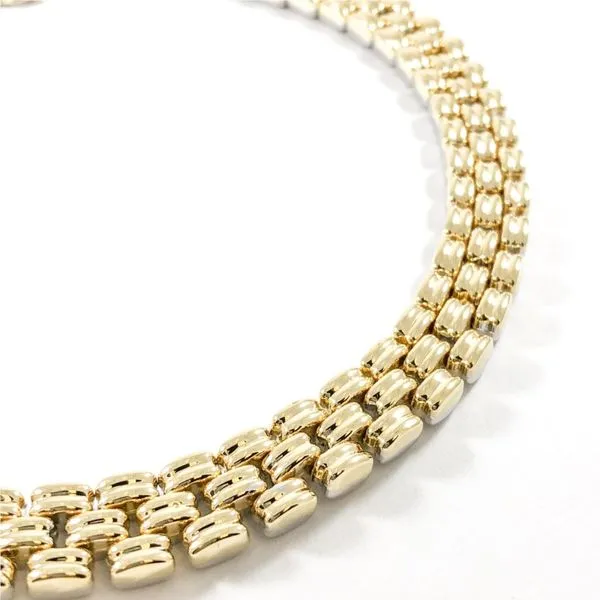 14k White and Yellow Gold Reversible Link Choker Necklace Image 2 Lumina Gem Wilmington, NC