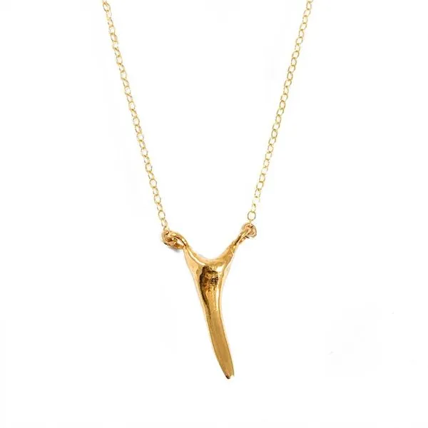 Shelton Metal Handmade Gold Vermeil Medium Shark Tooth Necklace Lumina Gem Wilmington, NC