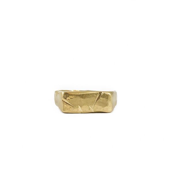Shelton Metal Handmade Lem Signet Ring in 14k Yellow Gold Lumina Gem Wilmington, NC