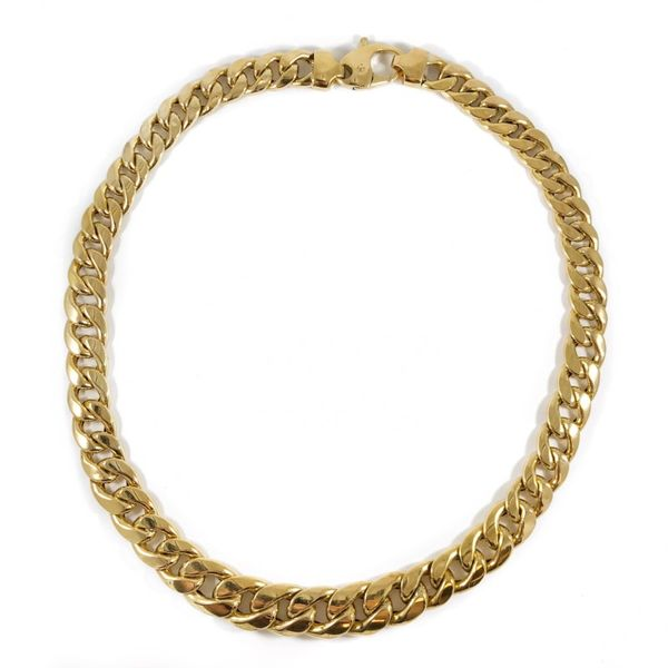 Yellow Gold Large Cuban Link Heavy Hollow Chain - 17.5