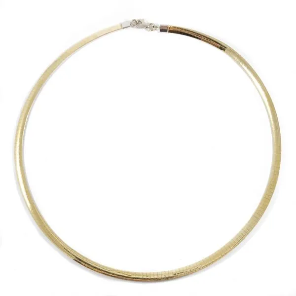 Two Tone Gold Reversible Omega Necklace - 16