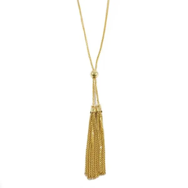 14k Yellow Gold Tassel Necklace - 34