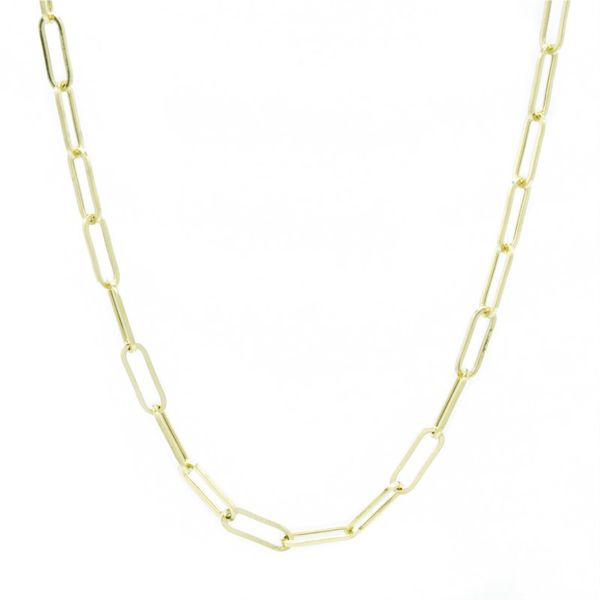 Raymond Mazza Yellow Gold Paperclip Necklace - 18