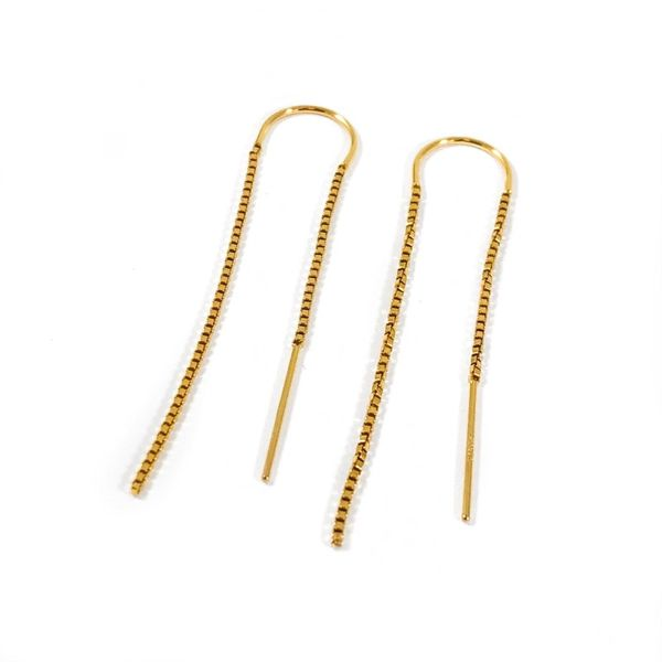 Shelton Metal Handmade Gold Filled Italian Box Chain Threader Earrings Lumina Gem Wilmington, NC