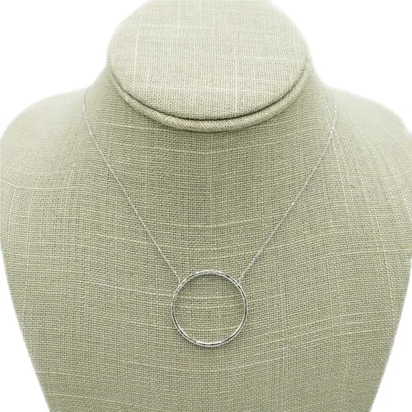 14k White Gold Circle Pendant Necklace Lumina Gem Wilmington, NC