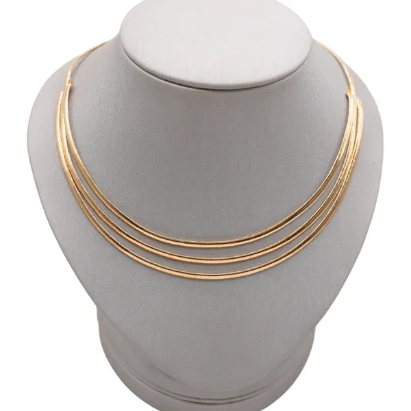 18k Yellow Gold 3 Row Necklace Lumina Gem Hampstead, NC