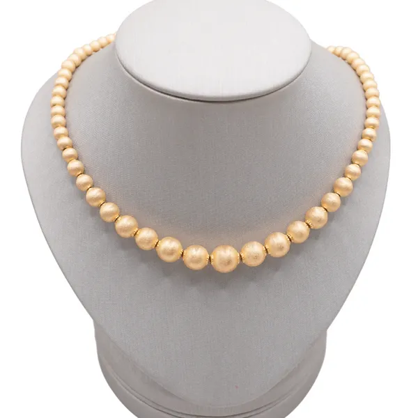 18k Yellow Gold Beaded Necklace Lumina Gem Hampstead, NC
