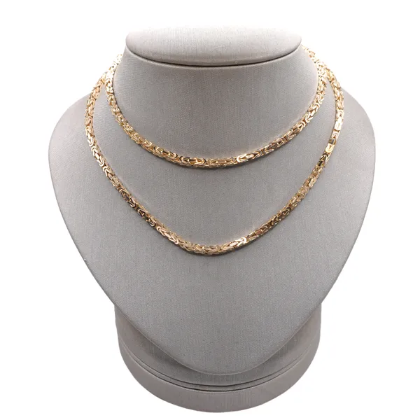 2.6mm Solid 14k Yellow Gold Byzantine Chain Lumina Gem Hampstead, NC