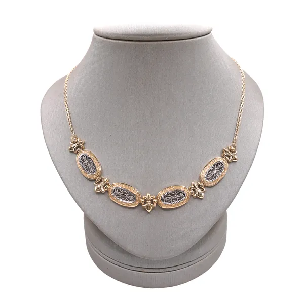 14k Two Tone Filigree Necklace Lumina Gem Hampstead, NC
